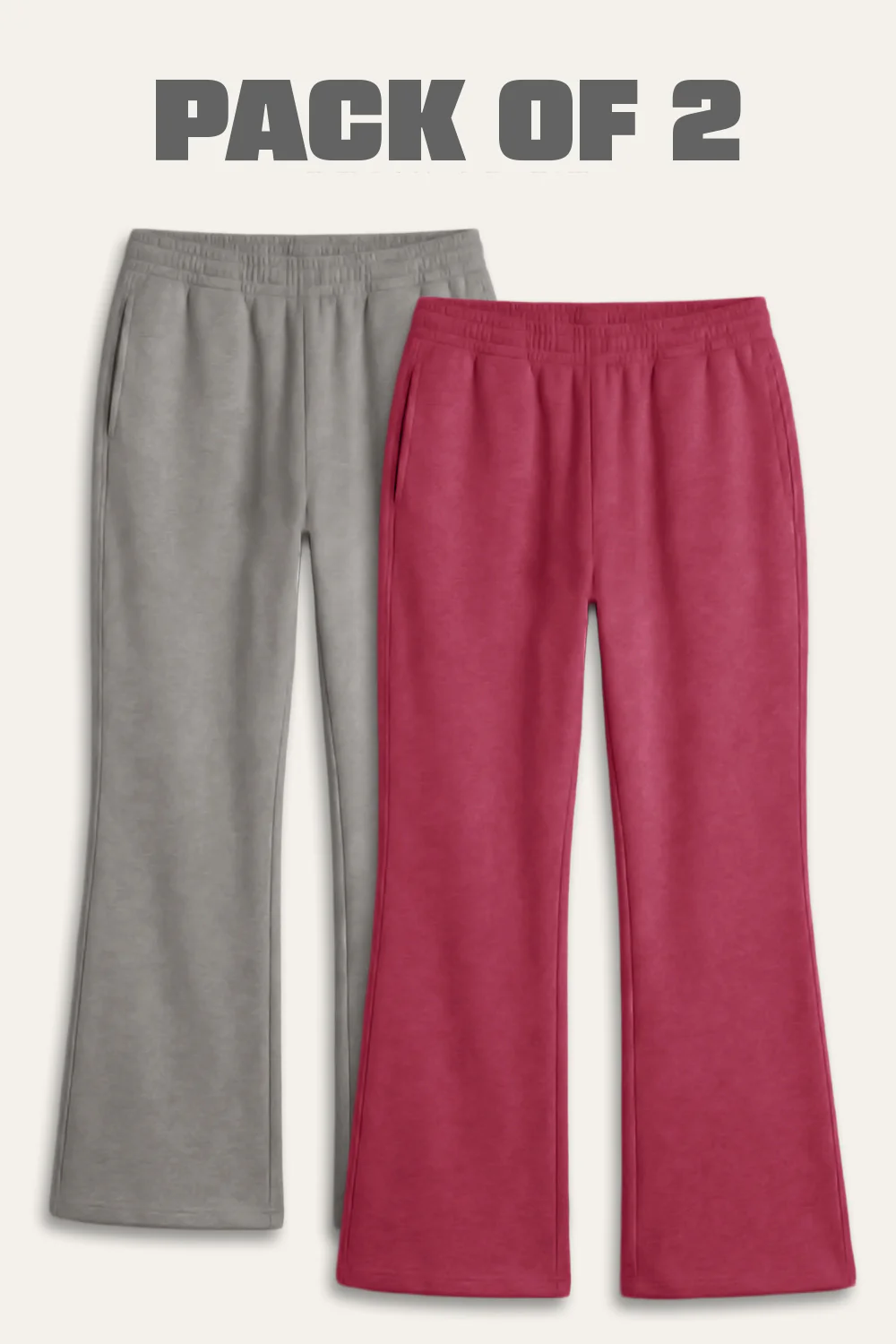 2 Pack -Women’s Flared Terry Pants - Image 4