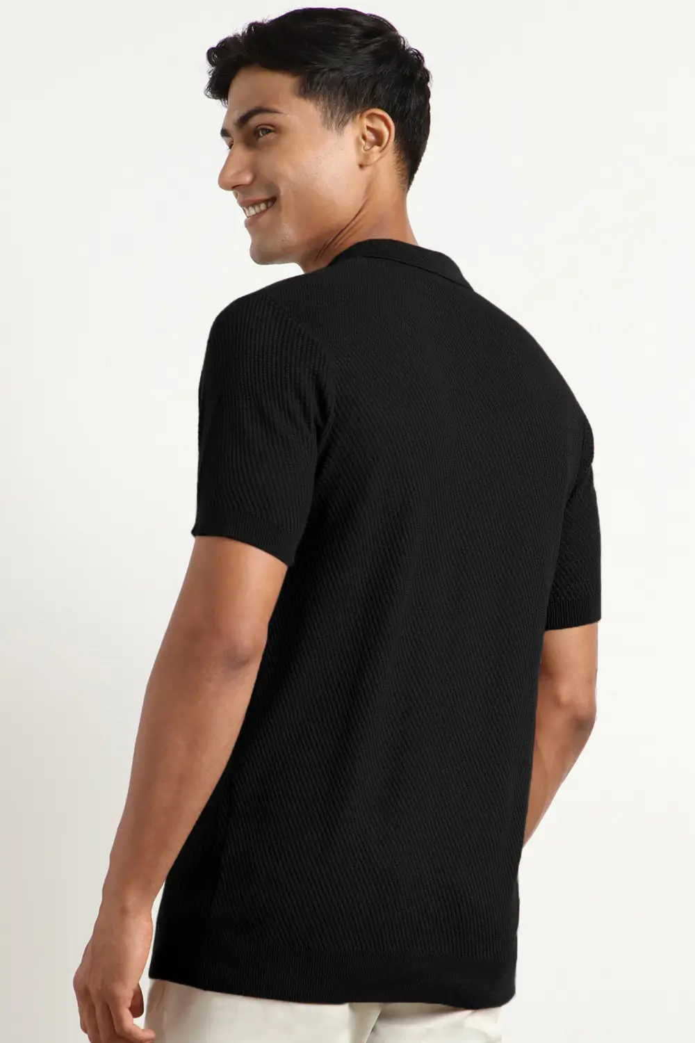 Cascade Zip Textured Polo T-Shirt - Image 12