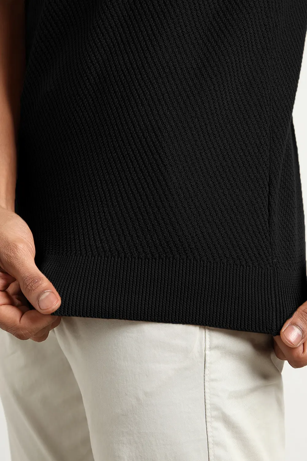 Cascade Zip Textured Polo T-Shirt - Image 6