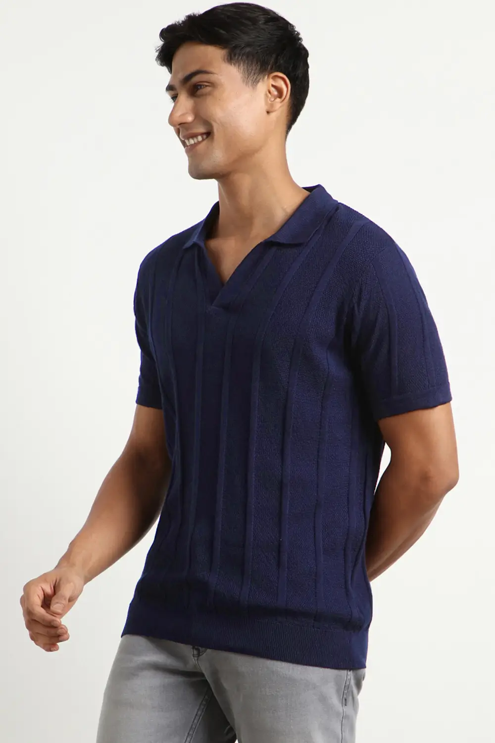 Urban Textured Polo T-Shirt - Image 6