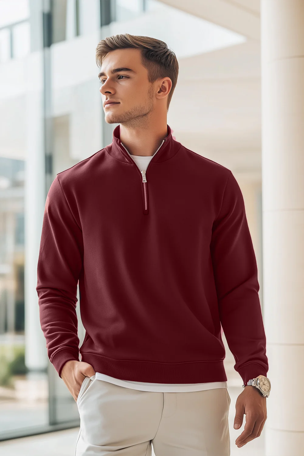 Mock Neck  Sweatshirt - Image 9