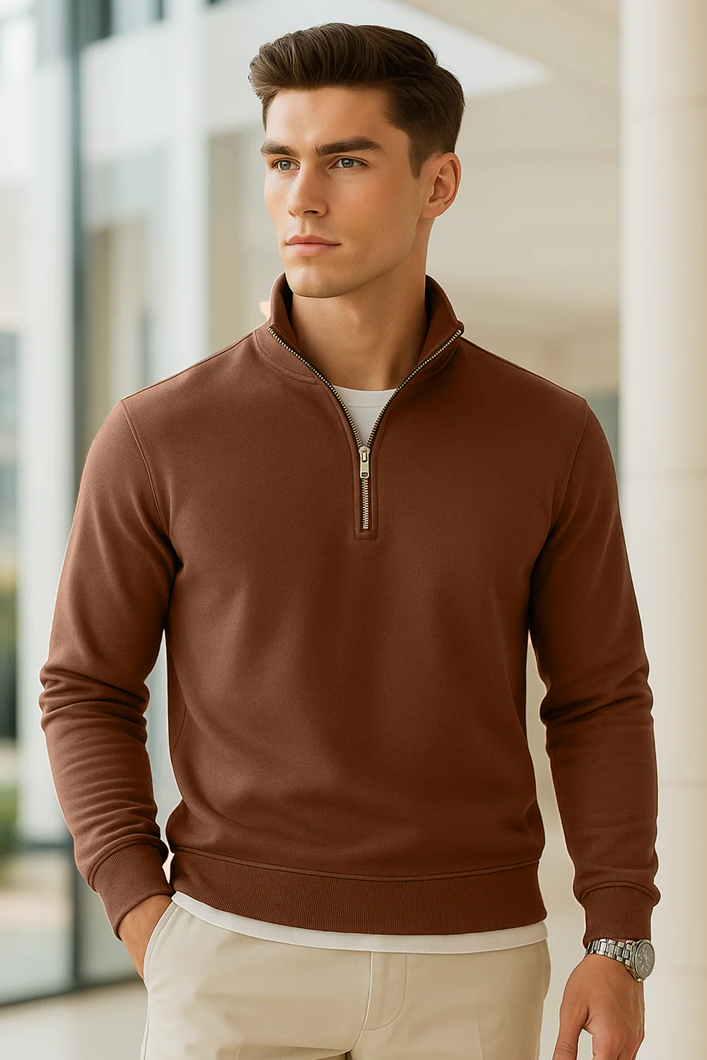 Mock Neck  Sweatshirt - Image 4