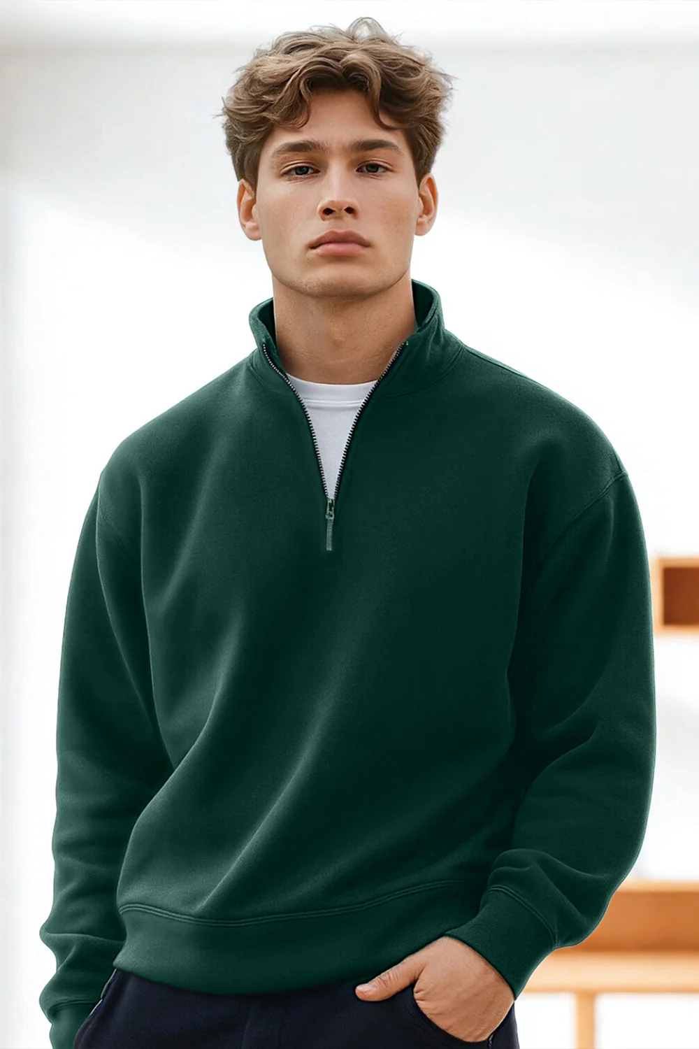 Mock Neck  Sweatshirt - Image 9