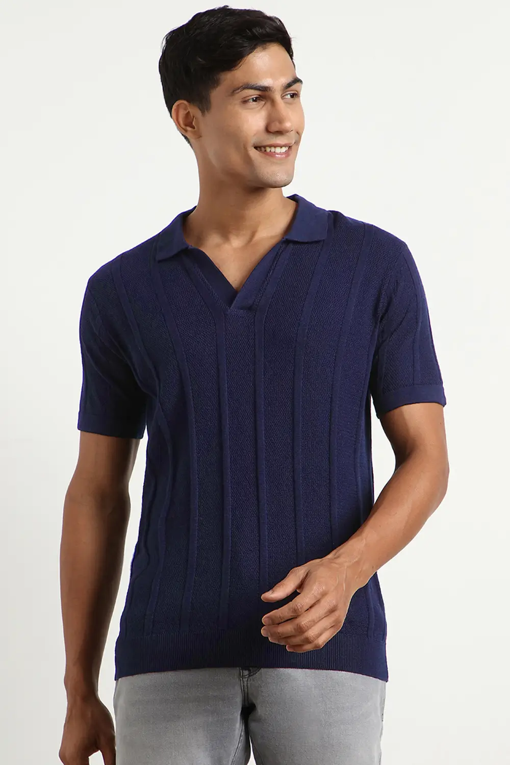 Urban Textured Polo T-Shirt - Image 18