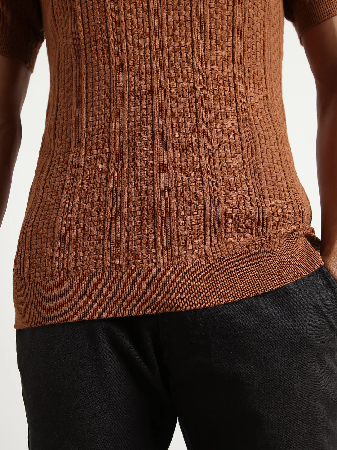 Oxford Textured Polo T-Shirt - Image 17