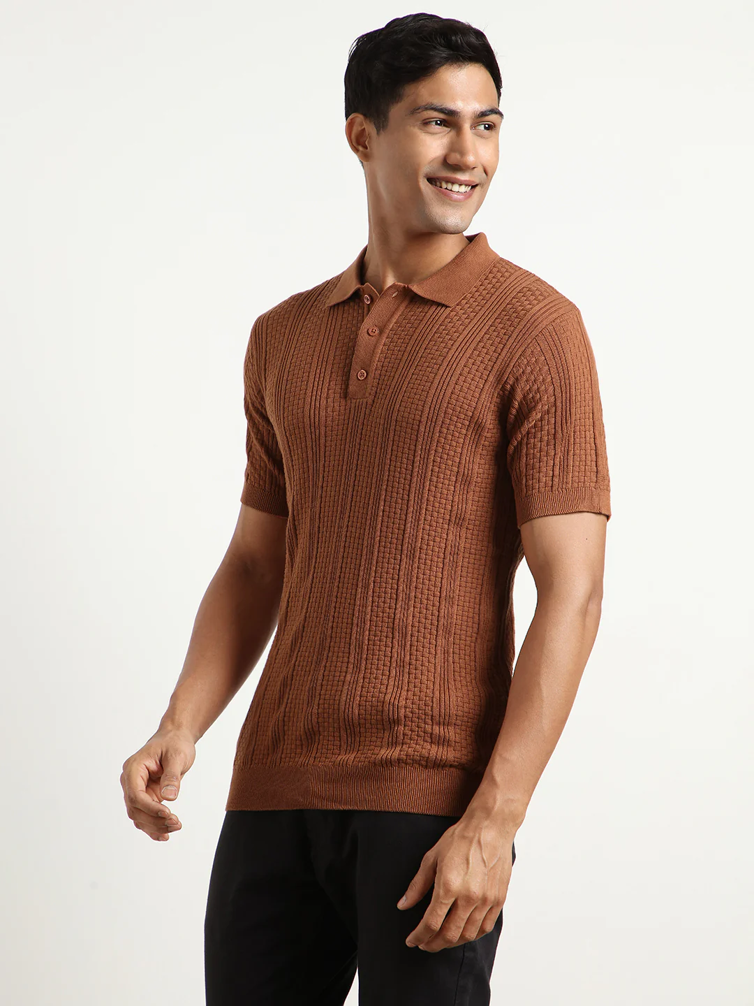 Oxford Textured Polo T-Shirt - Image 21