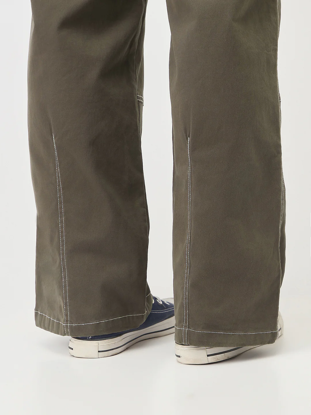 Oversized Contrast Stitch Cargo Pants - Image 7