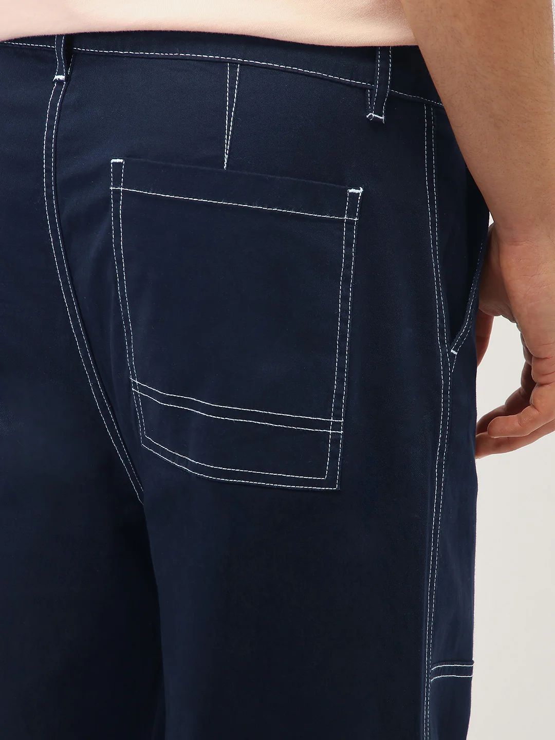 Oversized Contrast Stitch Cargo Pants - Image 16