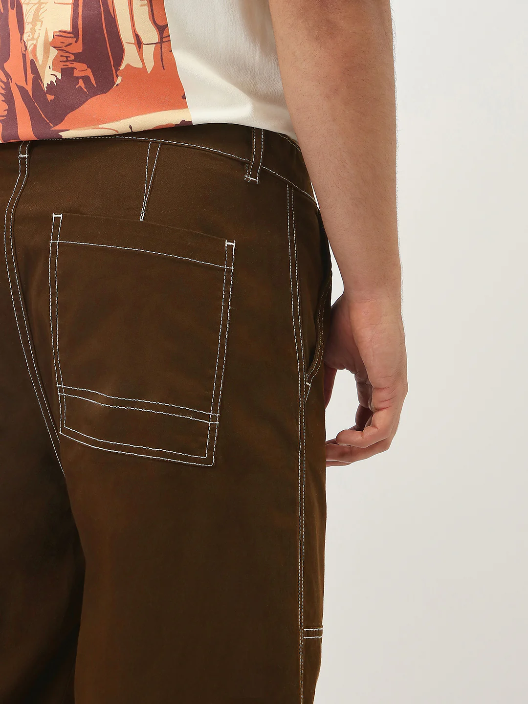 Oversized Contrast Stitch Cargo Pants - Image 25