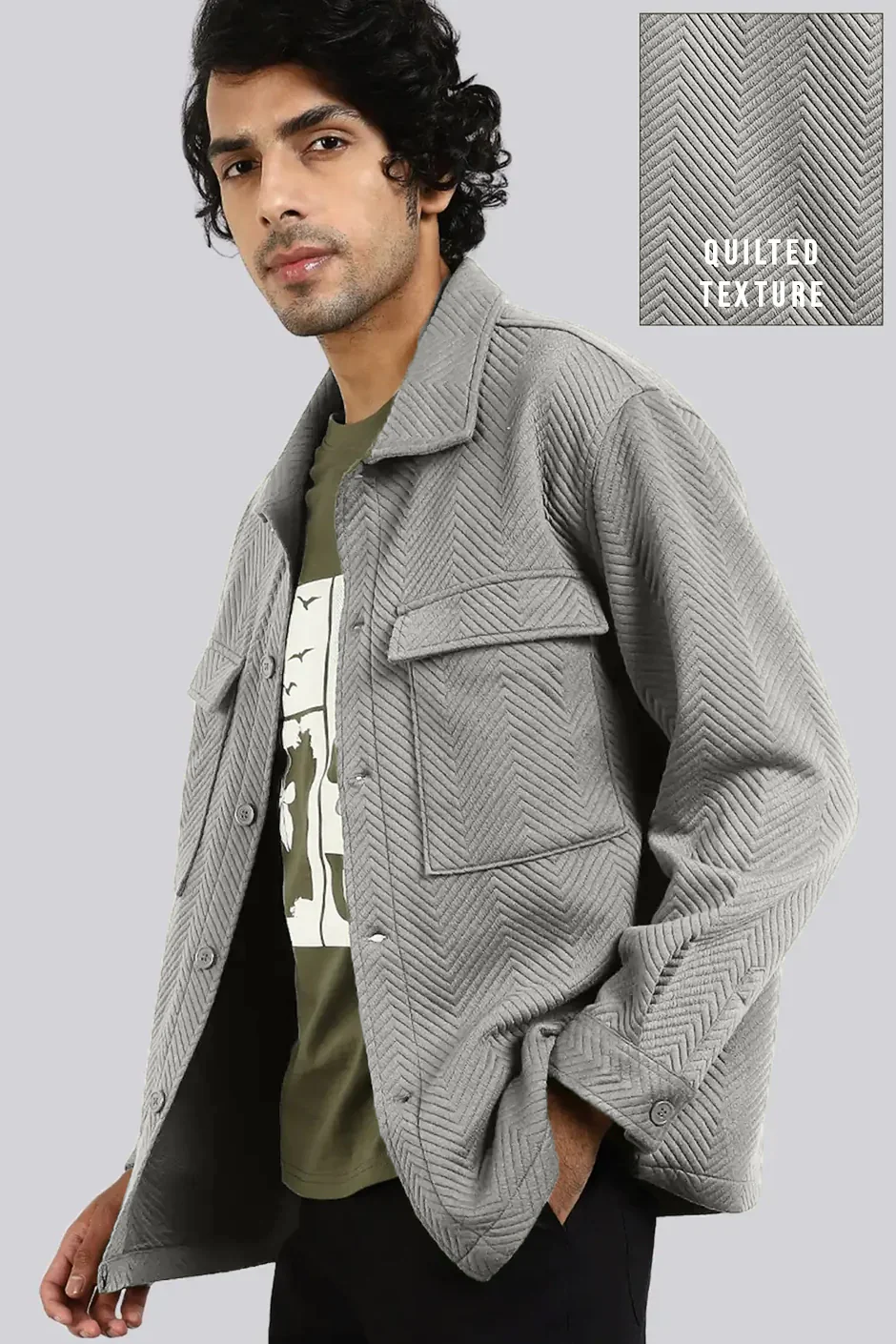 Relaxed Fit Textured Overshirt - Image 28