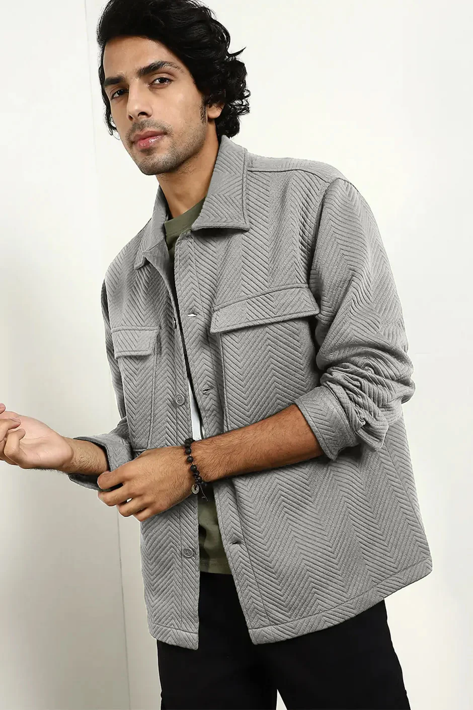 Relaxed Fit Textured Overshirt - Image 32