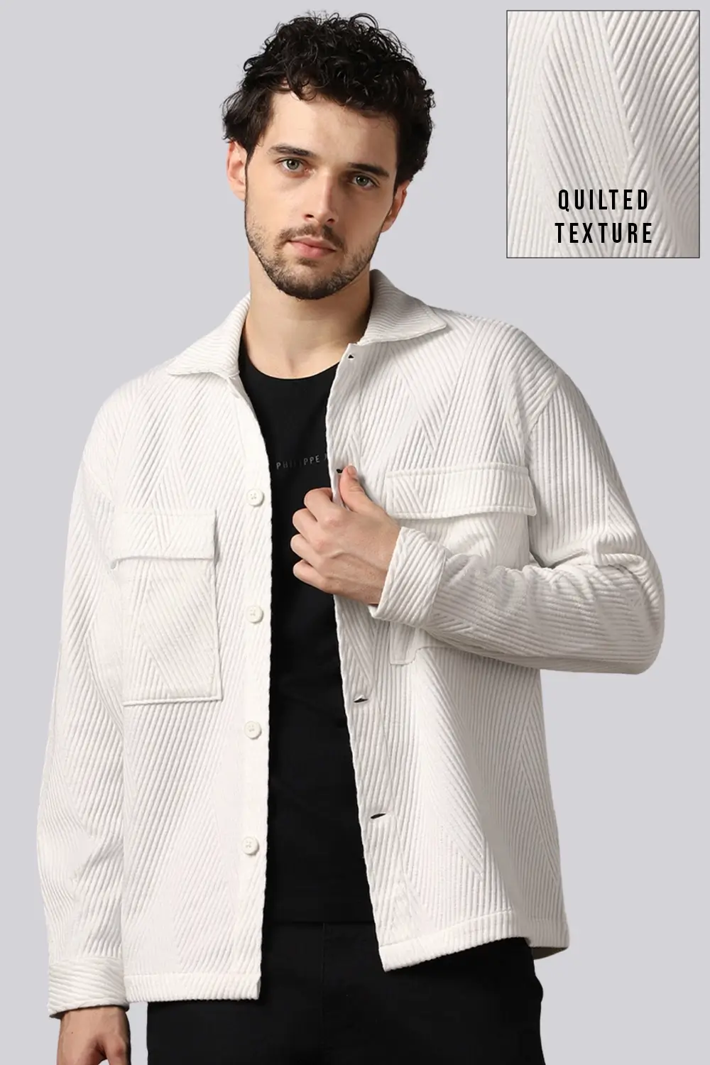 Relaxed Fit Textured Overshirt - Image 20
