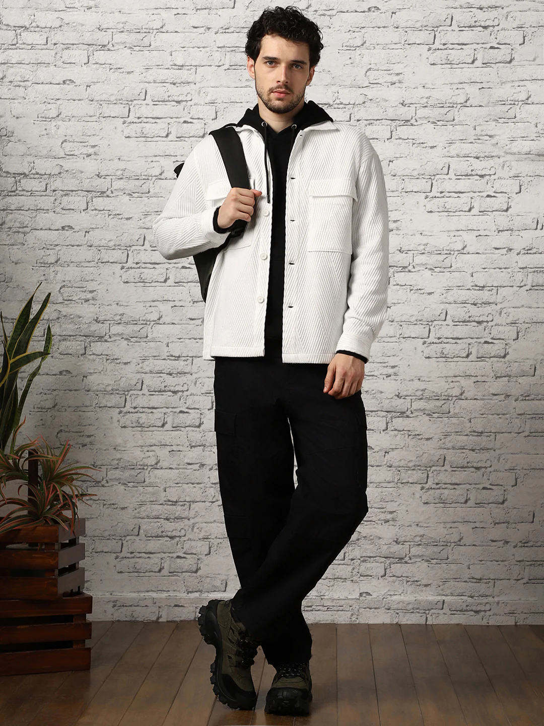Relaxed Fit Textured Overshirt - Image 24