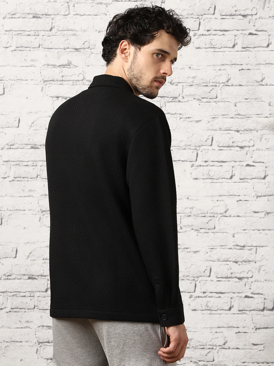 Relaxed Fit Textured Overshirt - Image 5