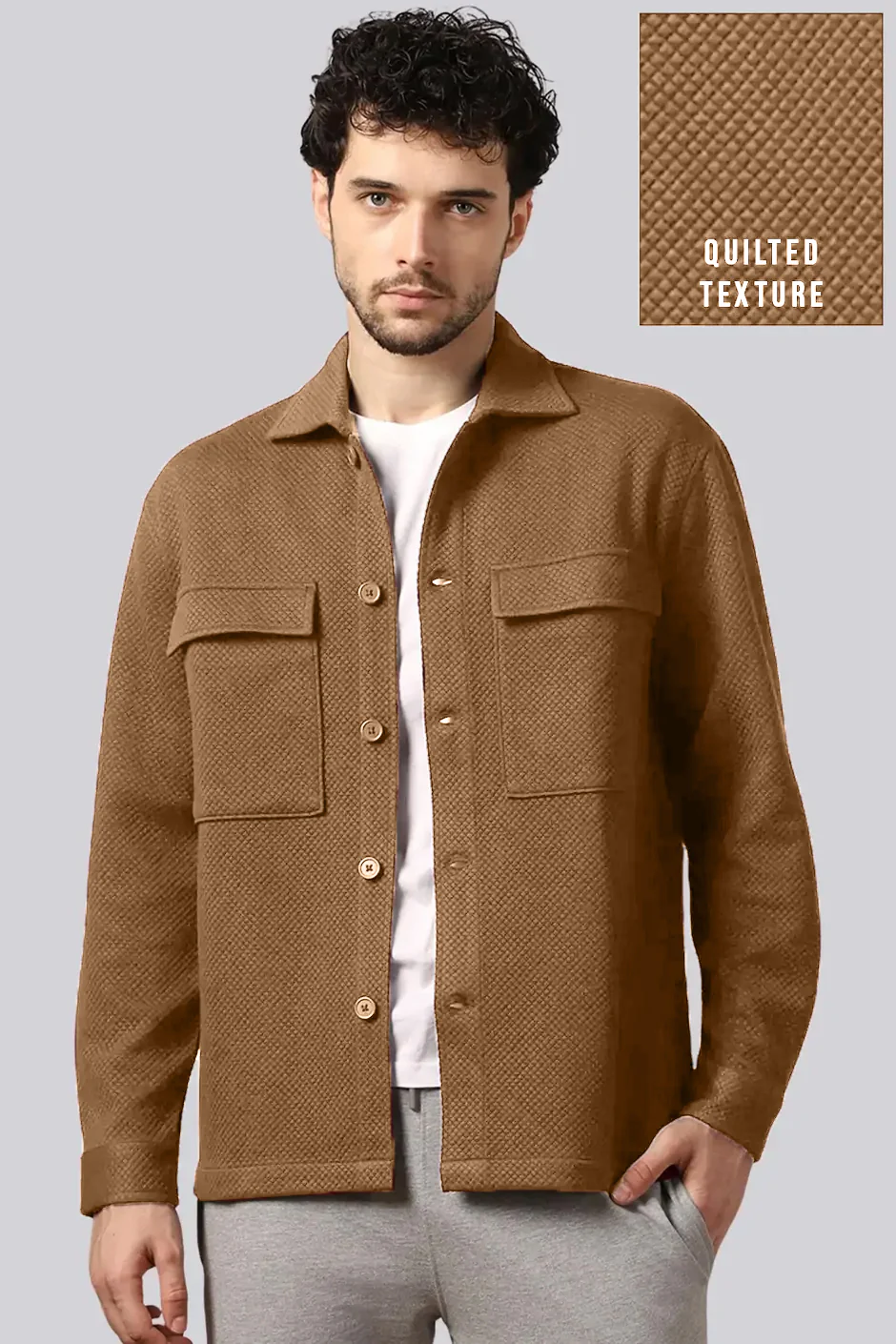 Relaxed Fit Textured Overshirt - Image 60