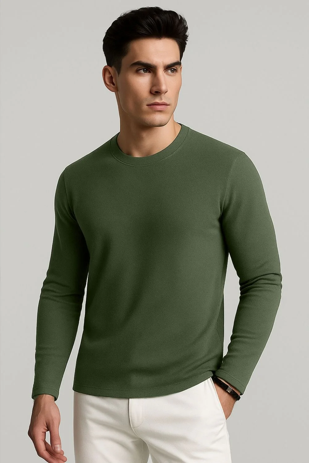 Popcorn Texture Full Sleeve T-Shirt - Image 6