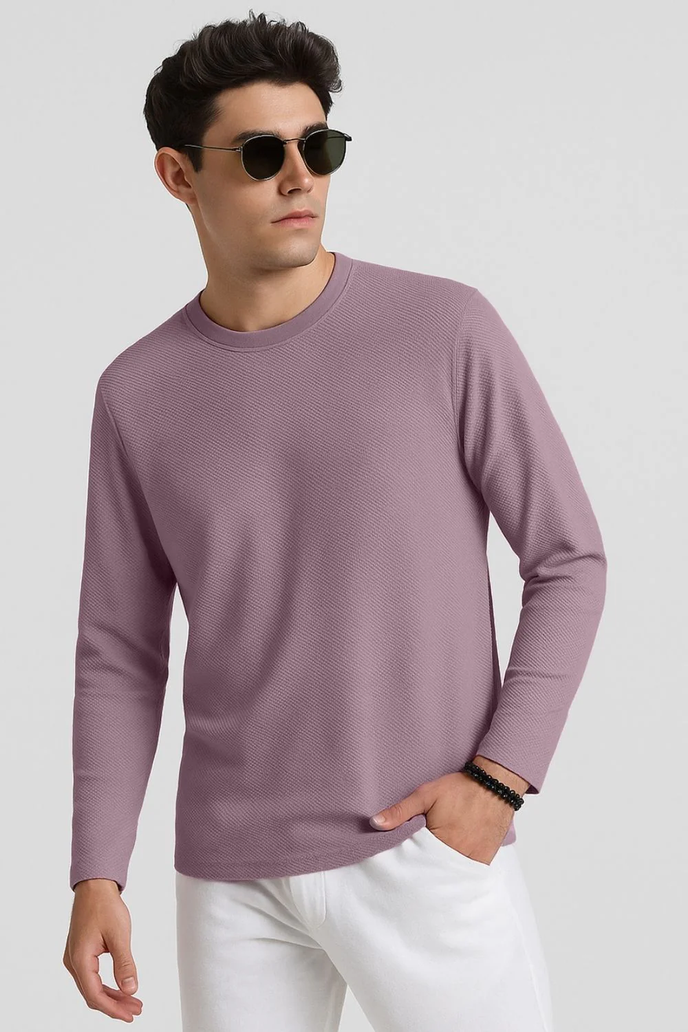 Popcorn Texture Full Sleeve T-Shirt - Image 10