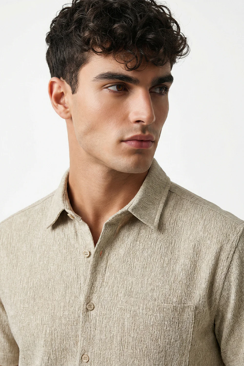 Stand Collar Knitted Shirt - Image 2