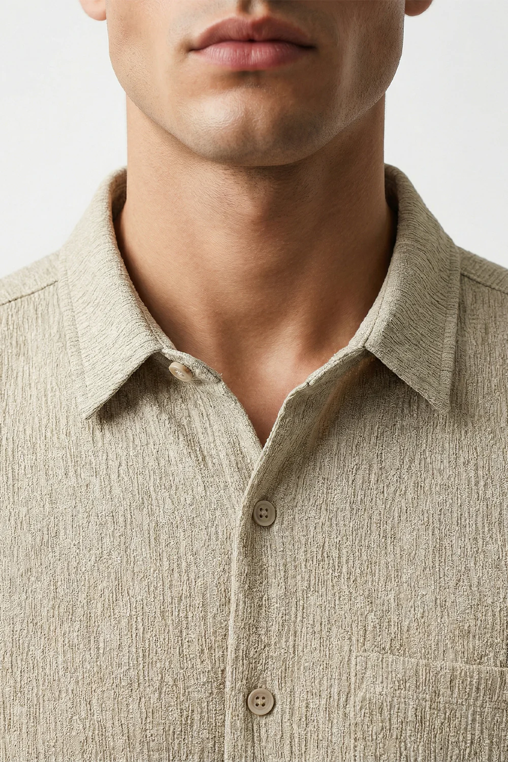 Stand Collar Knitted Shirt - Image 4