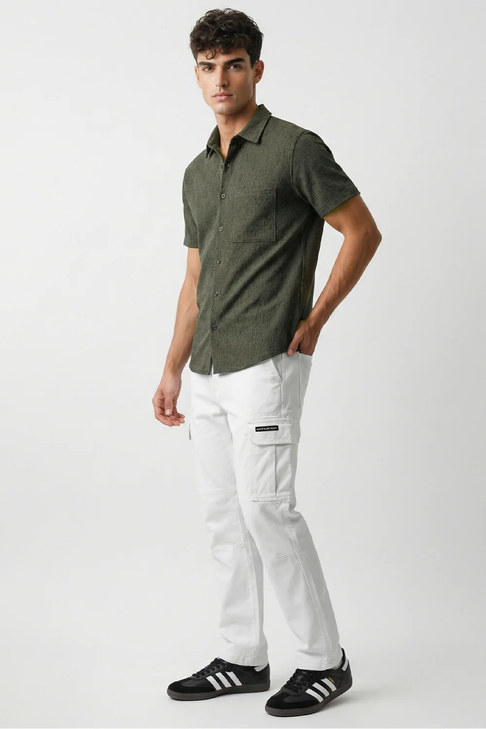 Stand Collar Knitted Shirt - Image 21