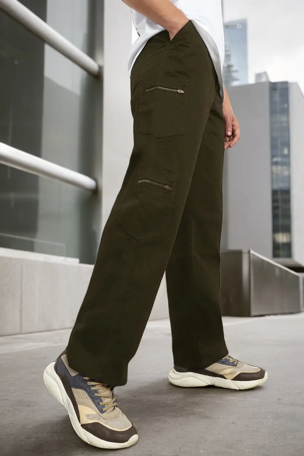 Straight Fit Zipper Cargo Pants - Image 8