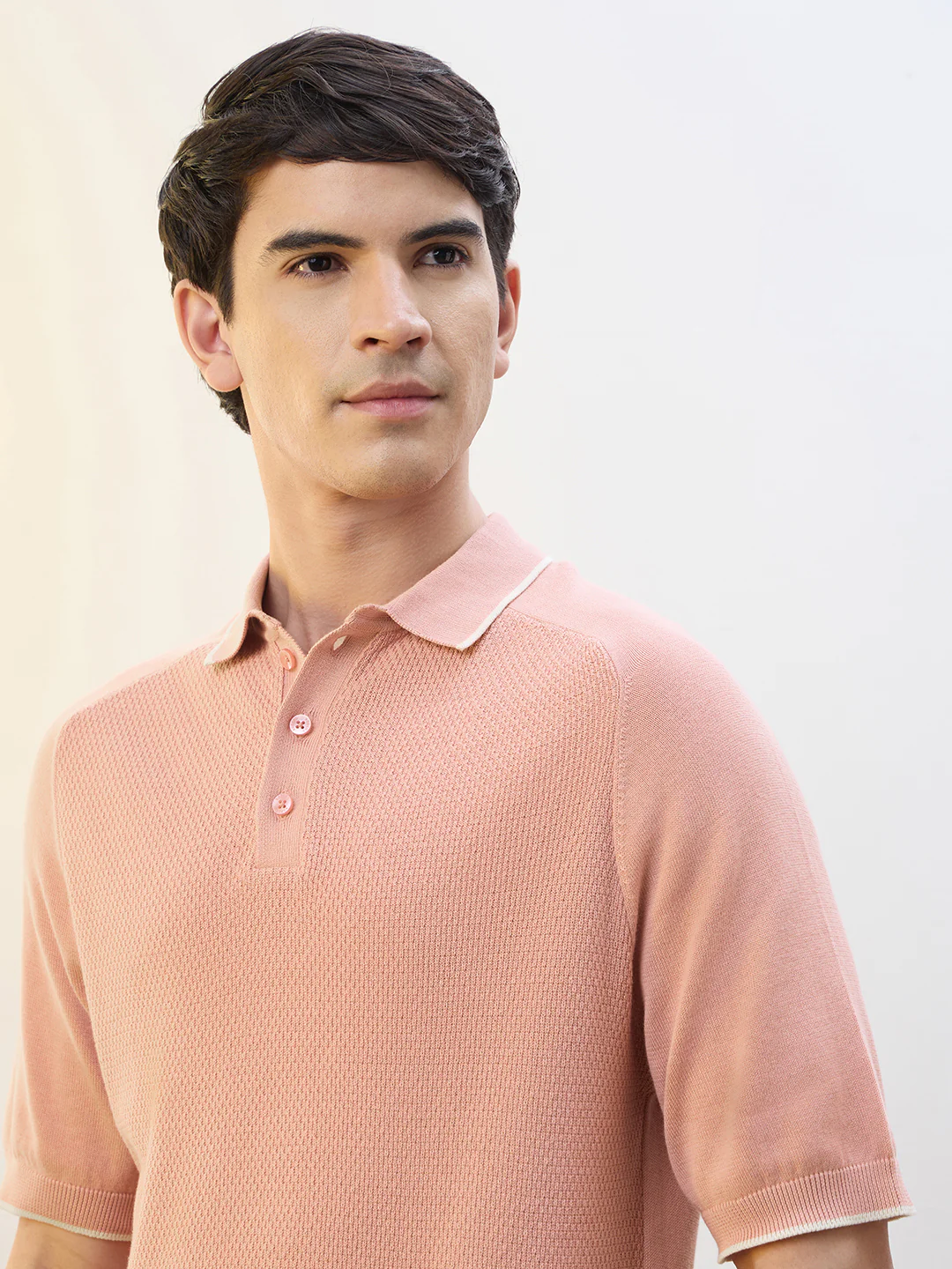 Structured Raglan Knit Polo T-Shirt - Image 12