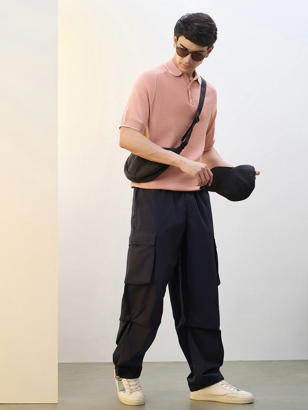 Structured Raglan Knit Polo T-Shirt - Image 14