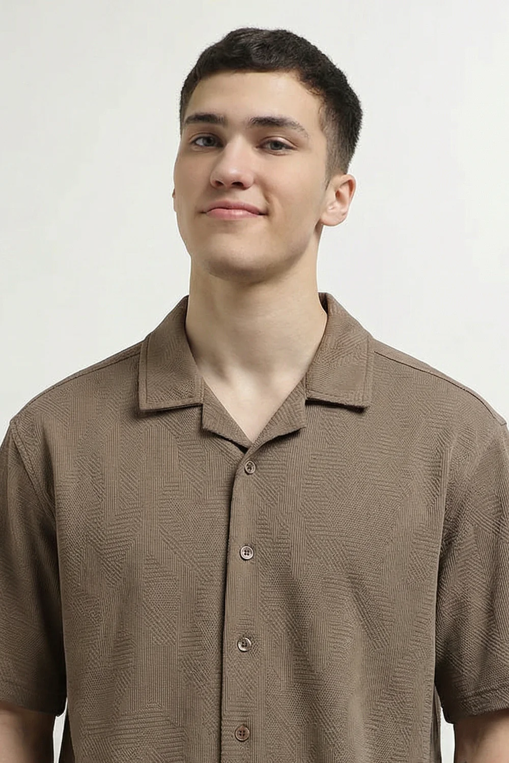 Textured Cuban Collar Shirt - Image 10