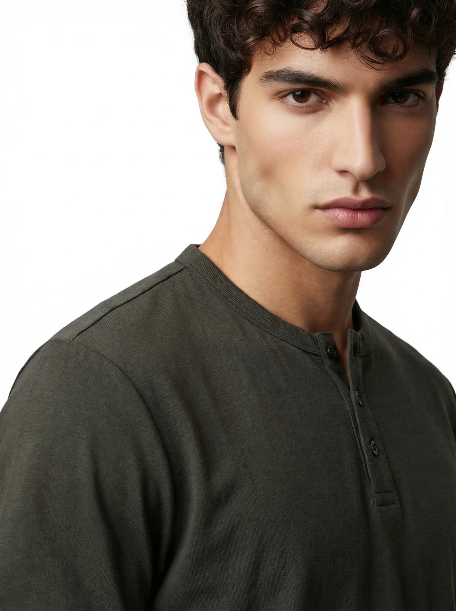 Textured Henley T-Shirt - Image 19
