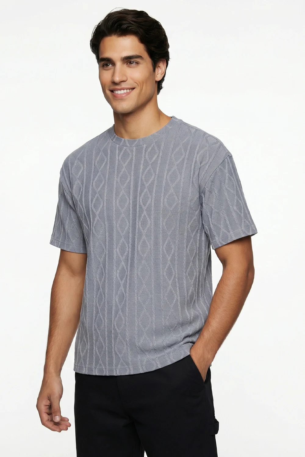 Textured Oversized T-Shirt - Image 5