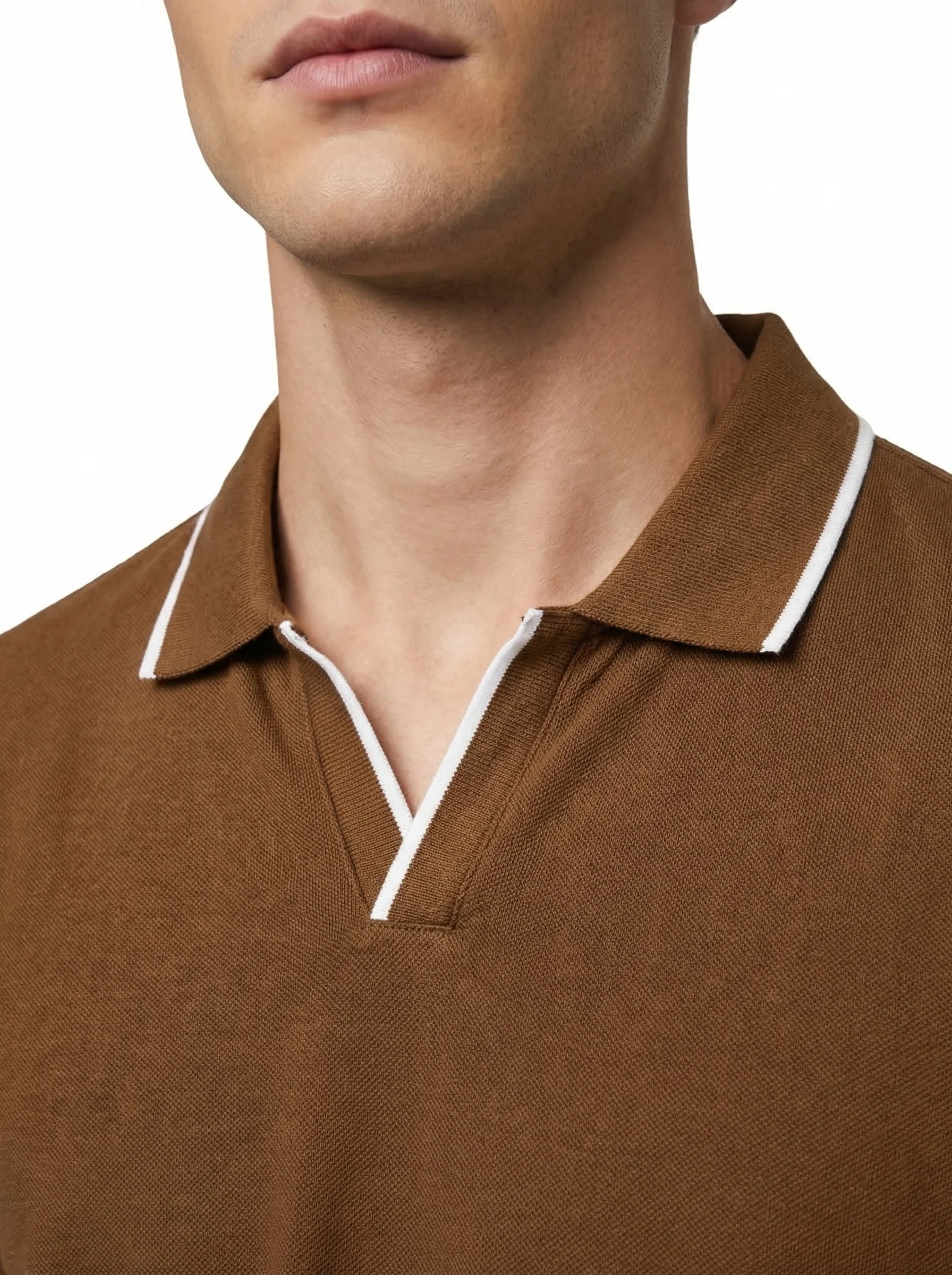 Tipped Johnny Collar Polo - Image 2