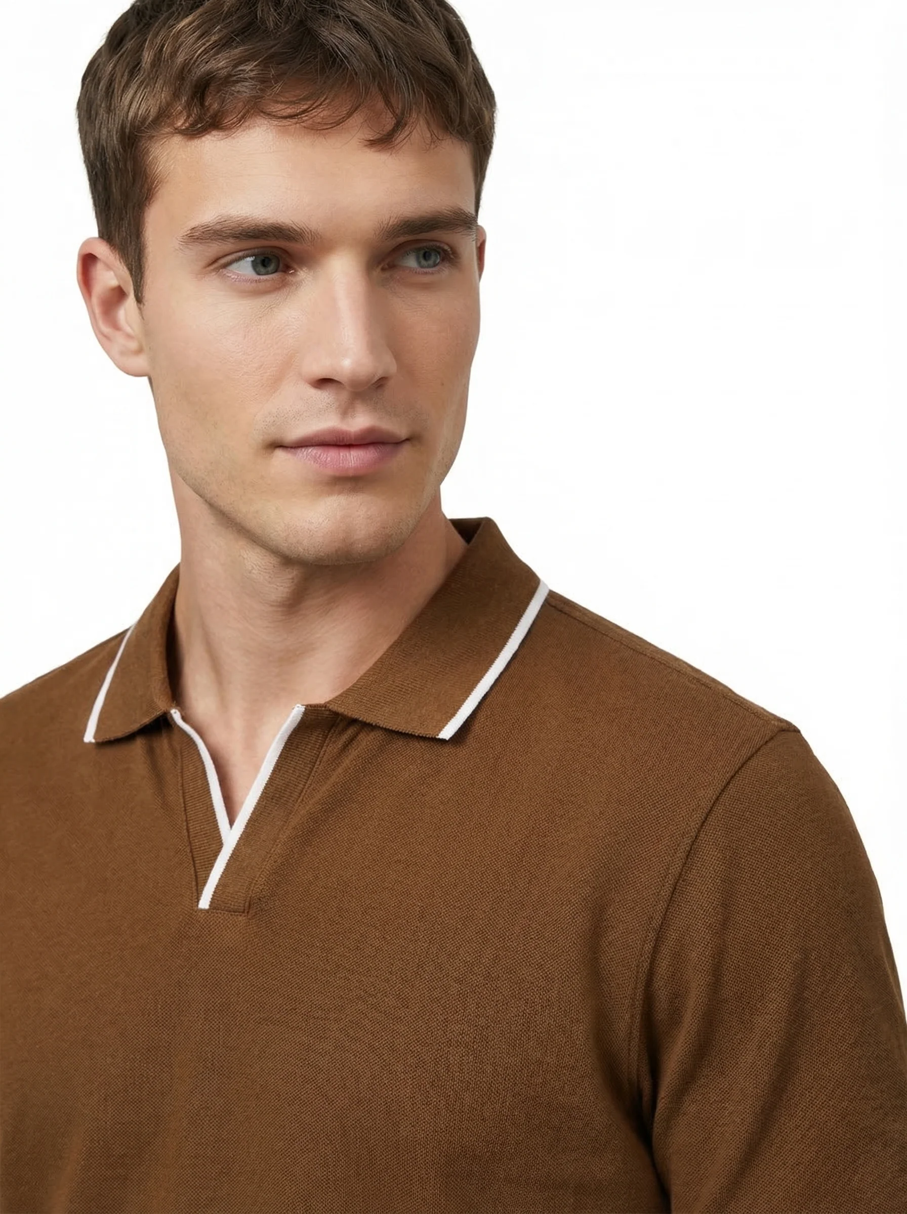 Tipped Johnny Collar Polo - Image 6