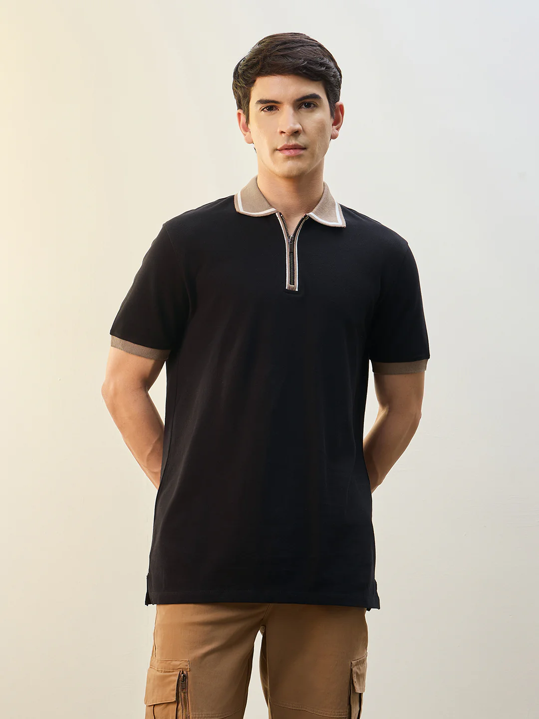 Zipper Collar Polo T-Shirt - Image 7